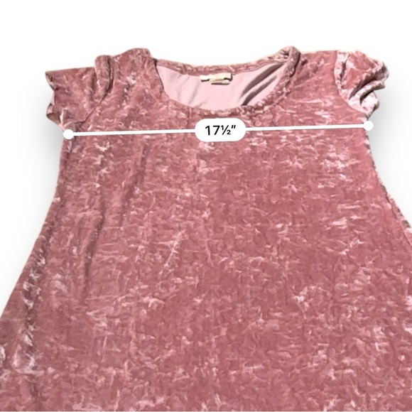 Vintage Gold Label Victoria's Secret Pink Velvet Short Sleeve Mini Dress Sz M - Picture 7 of 8